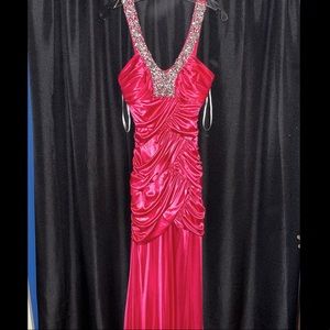 Hot pink prom dress